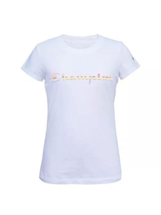 Champion Other - Champion Youth XL Rainbow Logo T-Shirt | White Cotton Graphic Tee NWT